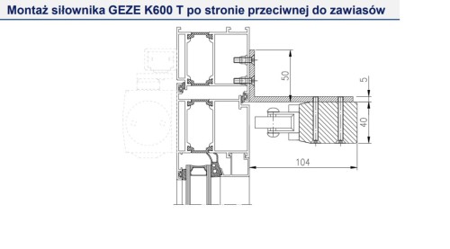 Kątownik montażowy do GEZE RWA K600 T