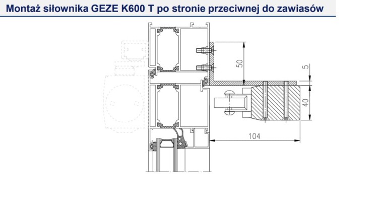 Kątownik montażowy do GEZE RWA K600 T