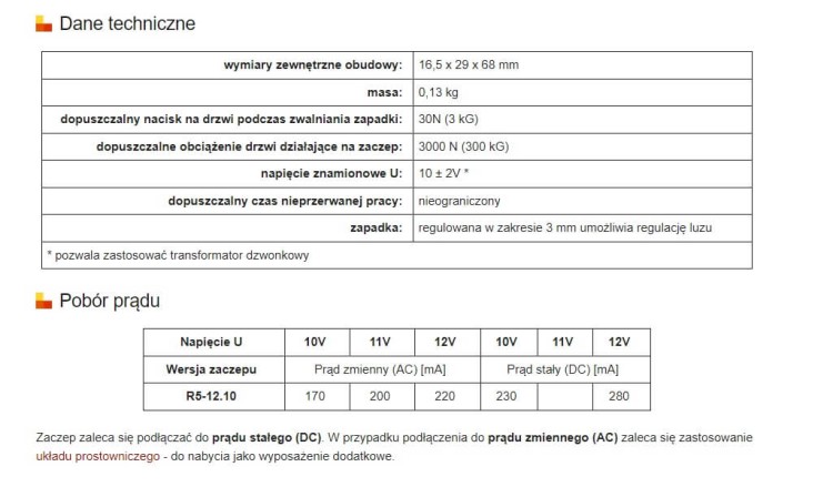 Elektra Plus Elektrozaczep rewersyjny R5 12V
