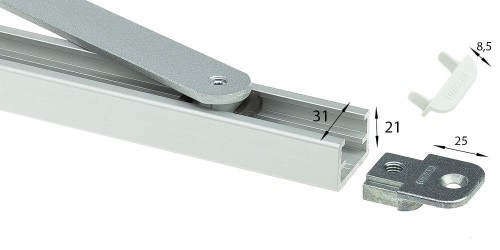 Samozamykacz GEZE BOXER 2-4 z szyną 20,7mm srebrny