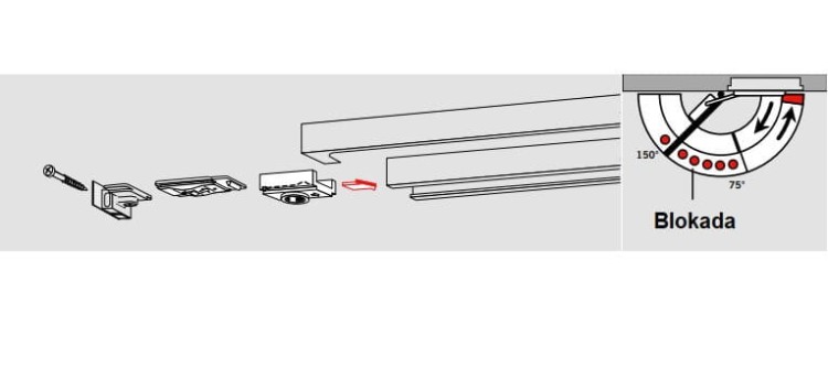 Blokada otwarcia do szyny DORMA G-N TS91/TS92/TS93