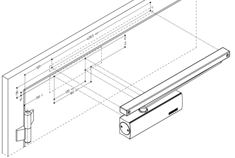 Samozamykacz GEZE TS 3000 V bez szyny brązowy