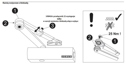 Samozamykacz GEZE TS 2000 NV BC z blokadą wł/wył czarny