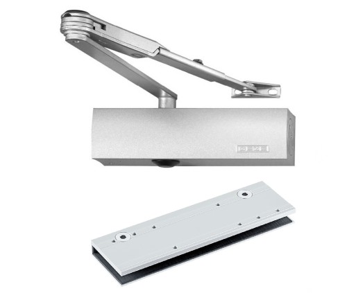 Samozamykacz GEZE TS 2000 NV BC z blokadą i klemą do szkła srebrny