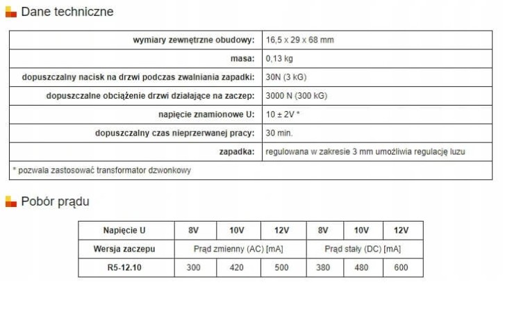 Elektra Plus Elektrozaczep R5 12V awersyjny