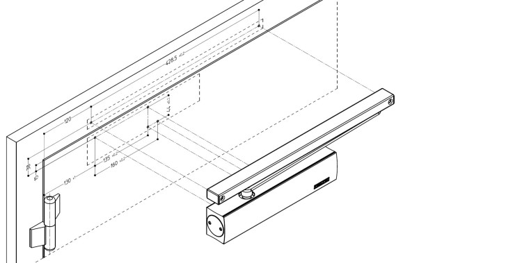 Samozamykacz GEZE TS 5000 V bez szyny antracyt