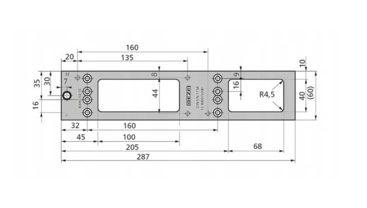 GEZE Płyta montażowa do TS 4000/5000 brązowa