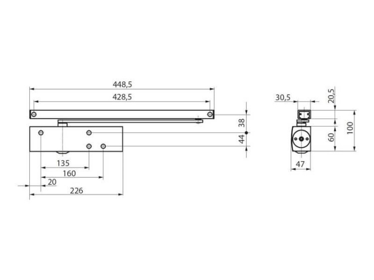 Samozamykacz GEZE TS Wood z szyną czarny