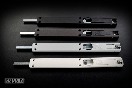 Rygiel drzwiowy nawierzchniowy WN2 czarny struktura, zestaw (2szt).