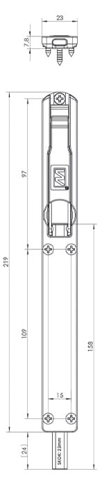 Rygiel drzwiowy nawierzchniowy WN2 czarny struktura, zestaw (2szt).