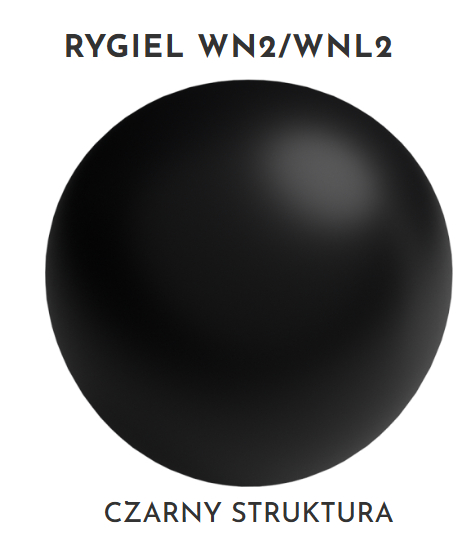 Rygiel drzwiowy nawierzchniowy WN2 czarny struktura, zestaw (2szt).