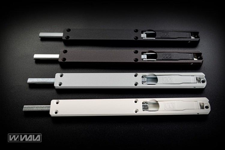 Rygiel drzwiowy nawierzchniowy WN2 biały struktura, zestaw (2szt)