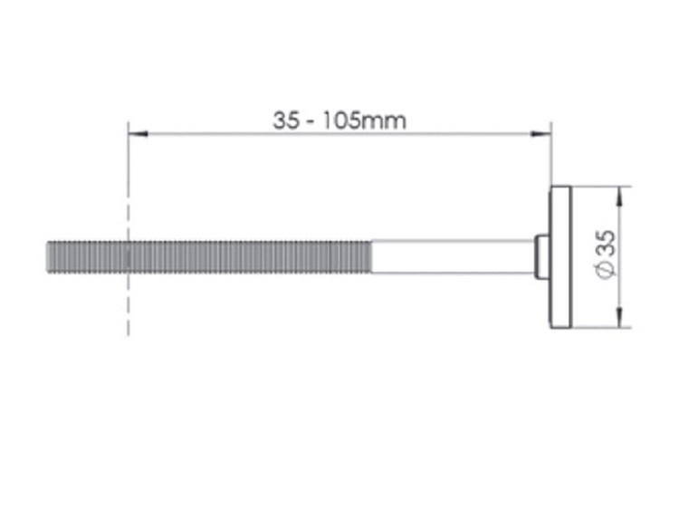 WALA Mocowanie pochwytu P jednostronne przelotowe, stal nierdzewna
