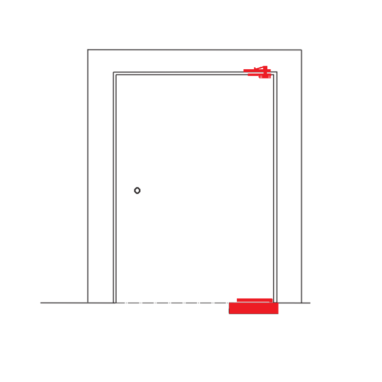 Samozamykacz podłogowy GEZE TS 500 N EN3 komplet