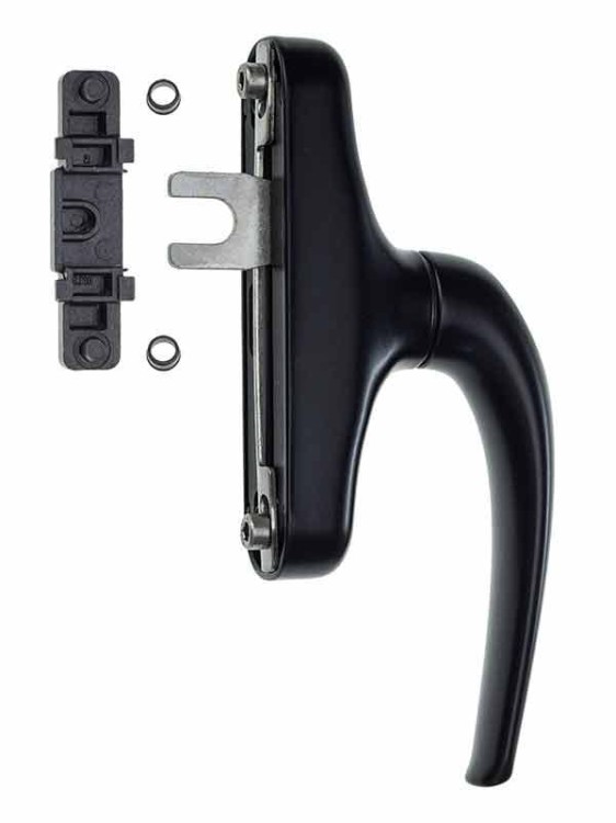 Klamka LYRA  okno R-U RAL 9005 CZARNA