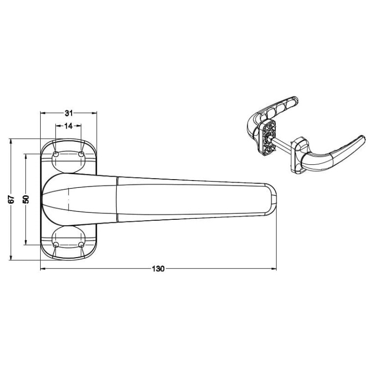 Klamka drzwiowa Master Comfort srebrny